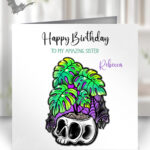15498 personalised spooky monstera gothic card 1