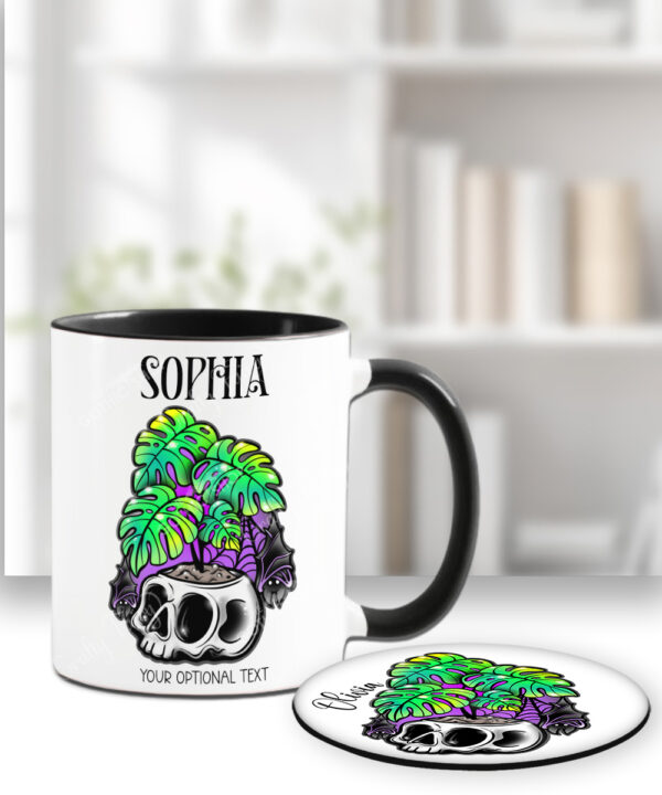 15499 personalised spooky monstera gothic mug 3
