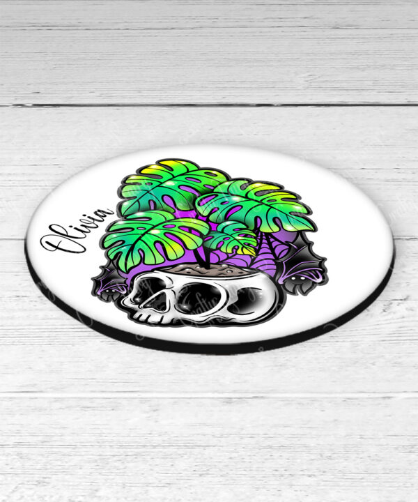 15500 personalised spooky monstera gothic coaster 1