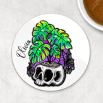 15500 personalised spooky monstera gothic coaster 2