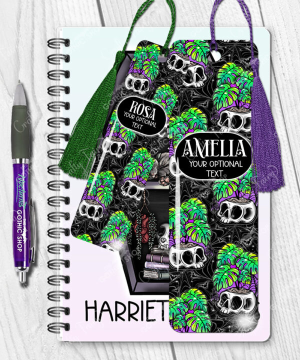 15504 personalised spooky monstera gothic bookmark 1