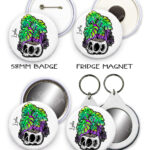 15510 personalised spooky monstera gothic keyring mirror 1