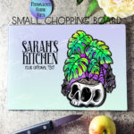 personalised spooky giant monstera plant gothic glass chopping board 2 size options
