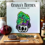 personalised spooky giant monstera plant gothic glass chopping board 2 size options