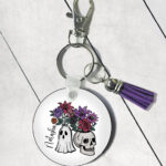 15524 personalised spooky plant pots gothic keyring 1