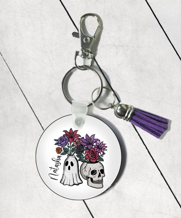 15524 personalised spooky plant pots gothic keyring 1