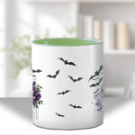 personalised belladonna goth lady purple roses gothic spooky mug