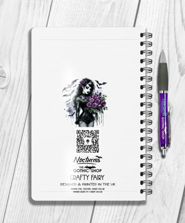 15531 personalised gothic lady purple roses notebook 2