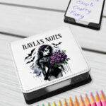 15532 personalised gothic lady purple roses memo notes 1