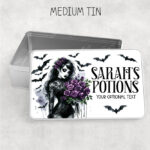 15534 personalised gothic lady purple roses tin m 1