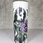 belladonna goth lady purple roses gothic straight tumbler option to personalise