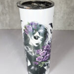 belladonna goth lady purple roses gothic straight tumbler option to personalise