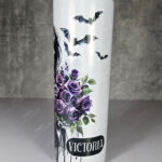 belladonna goth lady purple roses gothic straight tumbler option to personalise