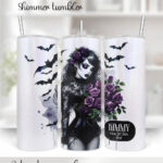 15535 personalised gothic lady purple roses tumbler 2