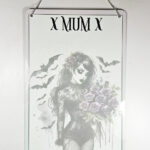personalised belladonna goth lady purple roses gothic planner whiteboard metal sign