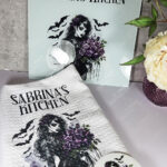 personalised belladonna goth lady purple roses gothic kitchen tea towel gift