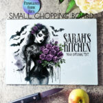 15541 personalised gothic lady purple roses chopping board 2