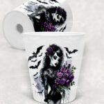 personalised belladonna goth lady purple roses gothic small plant pot