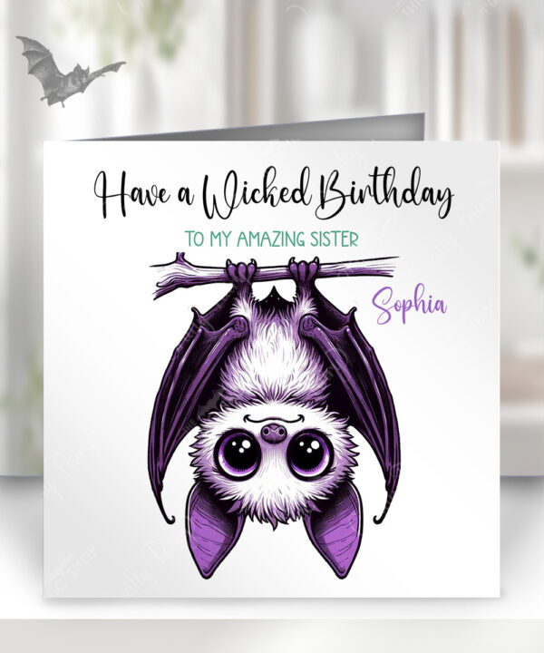 15545 personalised purple bat birthday card 1