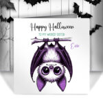 15546 personalised purple bat halloween card 1