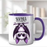 15547 personalised purple bat halloween mug 1