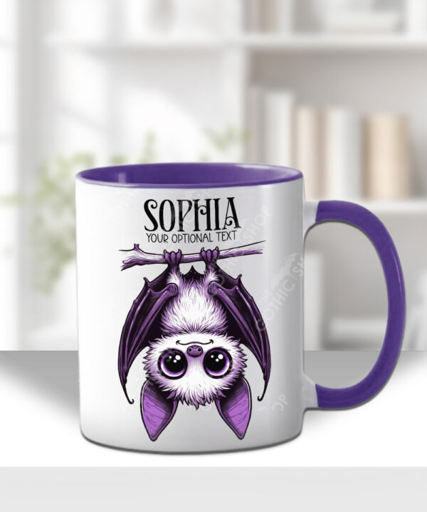 15547 personalised purple bat halloween mug 1