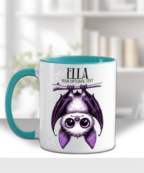 15547 personalised purple bat halloween mug 2