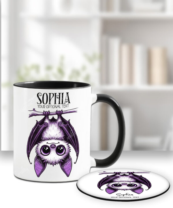 15548 personalised purple bat halloween coaster 3