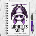 15549 personalised purple bat halloween notebook 1