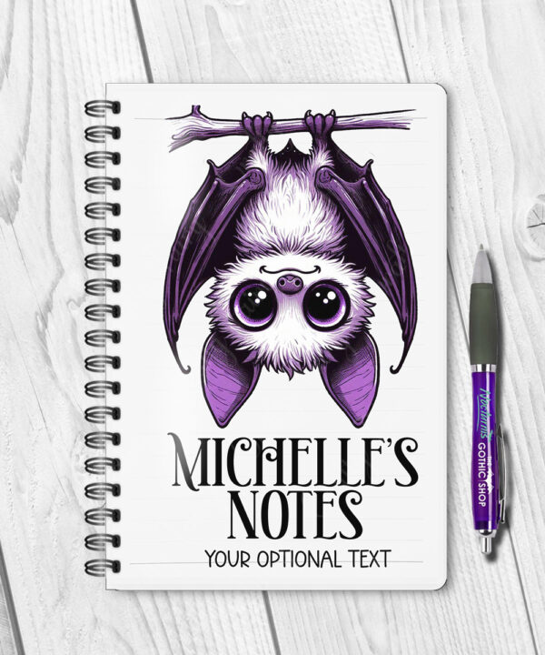 15549 personalised purple bat halloween notebook 1