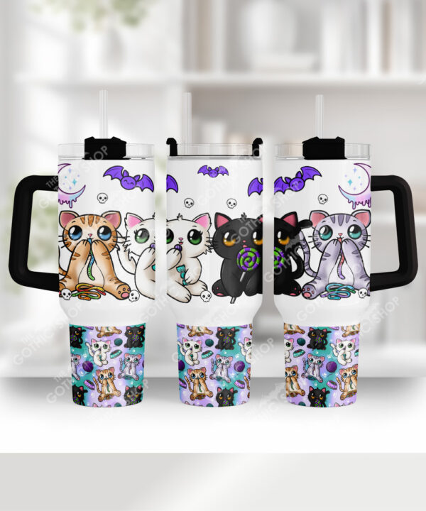 kawaii candy kitty spoopy halloween sweets gothic large 40oz tumbler stanley style cup
