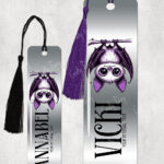 15551 personalised purple bat halloween bookmark 1