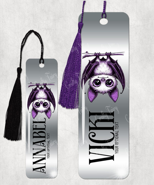 15551 personalised purple bat halloween bookmark 1