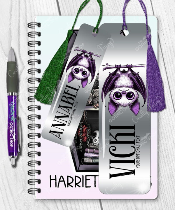 15551 personalised purple bat halloween bookmark 2