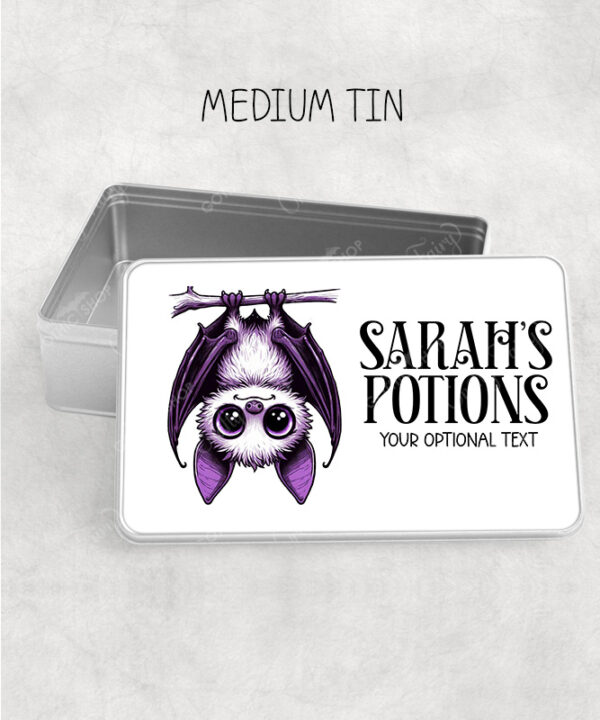 15552 personalised purple bat halloween tin 1