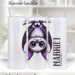 15553 personalised purple bat halloween tumbler 1