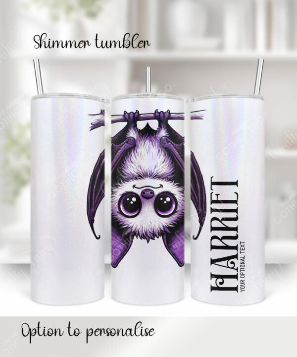15553 personalised purple bat halloween tumbler 1