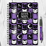 15556 personalised a5 notebook purple cats 1