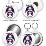 15556 personalised purple bat halloween mirror keyring 1