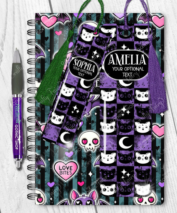 15557 personalised purple cats bookmark 2