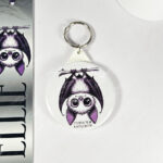 personalised betty hanging kawaii purple bat gothic mirror or fridge magnet