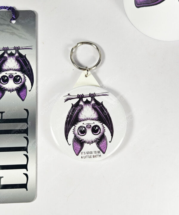 personalised betty hanging kawaii purple bat gothic mirror or fridge magnet