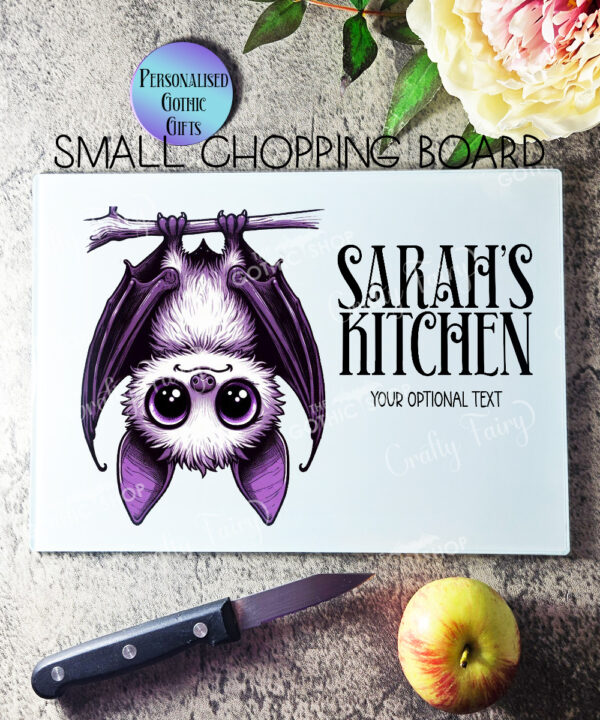 15559 personalised purple bat halloween chopping board 1