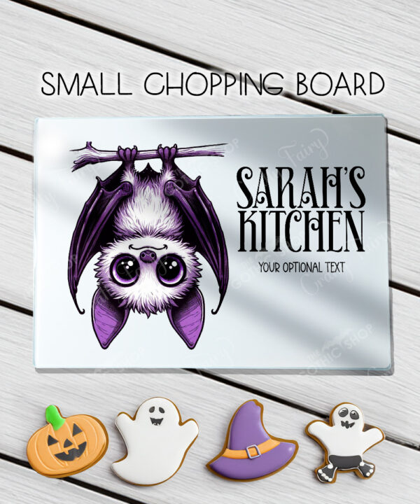 15559 personalised purple bat halloween chopping board 2