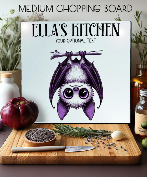 15559 personalised purple bat halloween chopping board 3