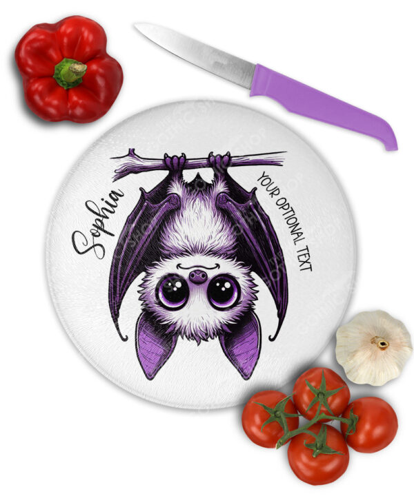 15560 personalised purple bat halloween chopping board 1