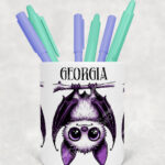 15562 personalised purple bat halloween pen pot 1
