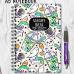 personalised spooky but sweet halloween notebook journal