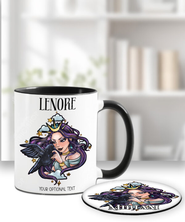 15585 personalised night witch raven gothic mug coaster 3