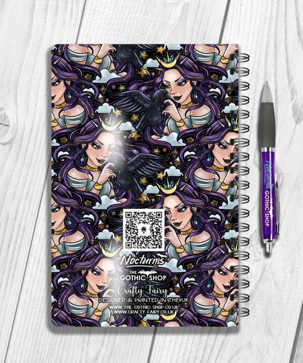 15587 personalised night witch raven gothic notebook 2